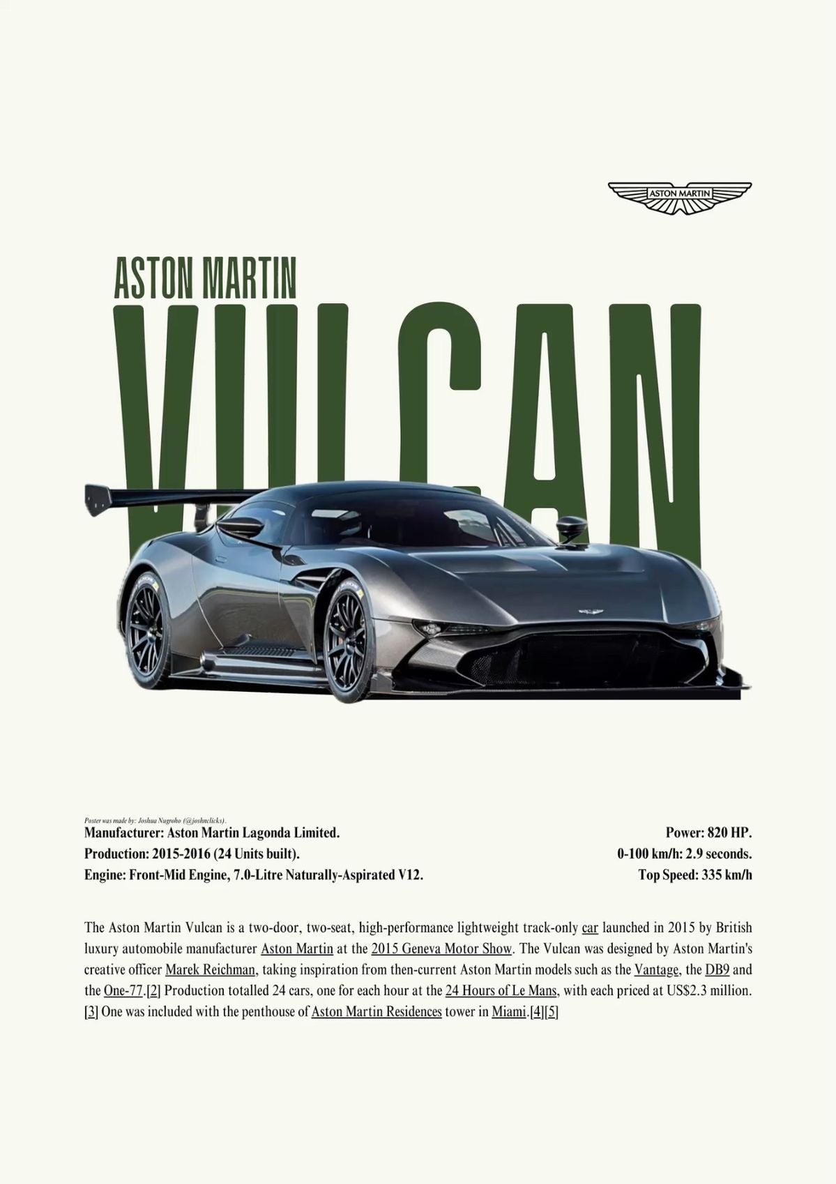 Aston Martin frame poster