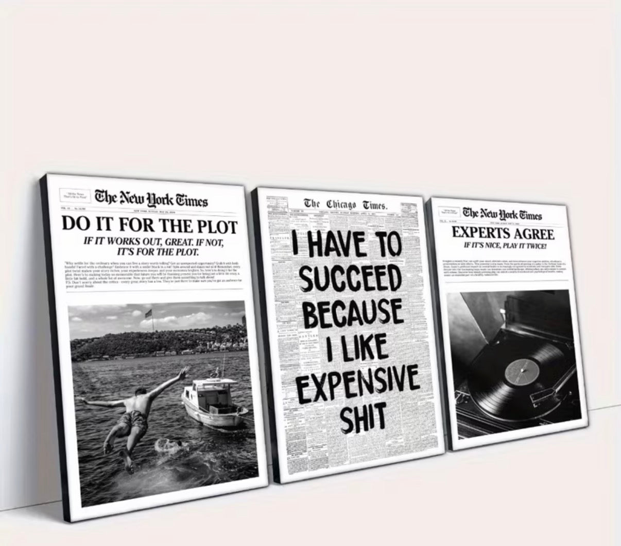 Success frames set of 3